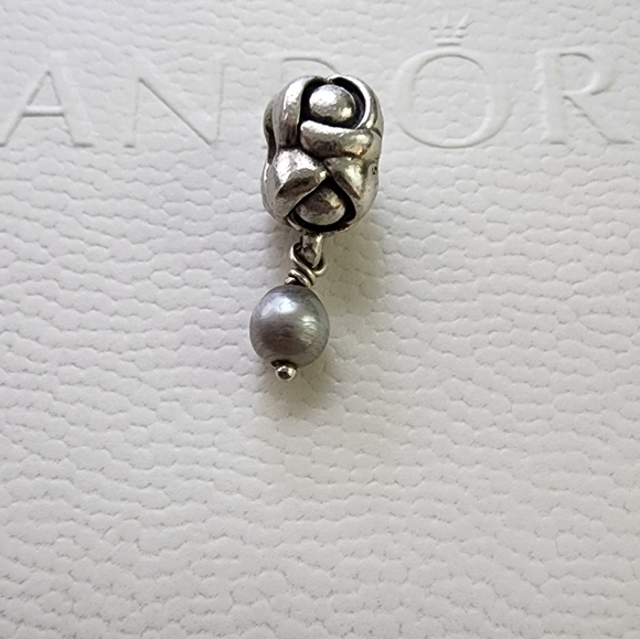 Pandora My Wish Grey Pearl Dangle Charm - Picture 3 of 6